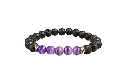 Unisex chakra purple bead bracelet