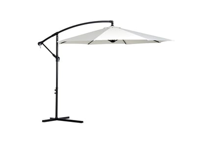 Outsunny 3M Banana Umbrella Parasol - Cream White!