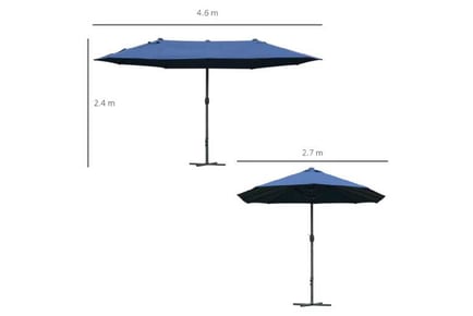 Outsunny 4.6M Sun Umbrella Double-sided