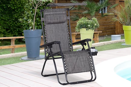 Outsunny Zero Gravity Deck Chair canopy