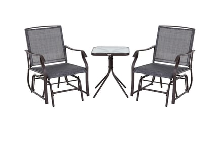 Outsunny Glider Rocking Chair x2 & table