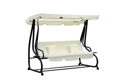 Outsunny 2-in-1 Swing Chair, Cream White