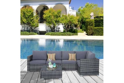 Outsunny Corner Sofa 4 PC Rattan Set