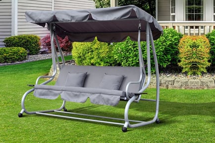 Outsunny 3-Seater Swing Chair W/ Pillows