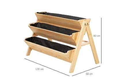 Outsunny 3 Tier Wooden Garden Plant Bed