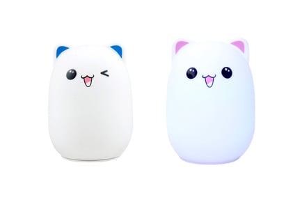 Cute Cat Night Light - 2 Sets & Colours!