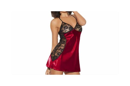 Sexy Cutout Lace Trim Sling Nightdress