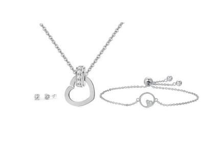 Cyra Heart Charm Tri Set