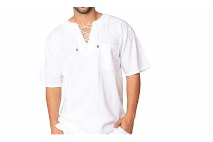 Men's Short Sleeve T-Shirt Tie Collar