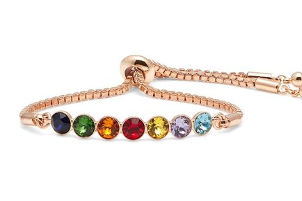 18K plated Luxury crystals Rainbow bracelets