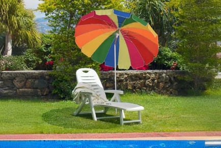 Outsunny Arc. 2.4m Beach Umbrella