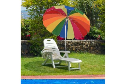 Outsunny Arc. 2.4m Beach Umbrella