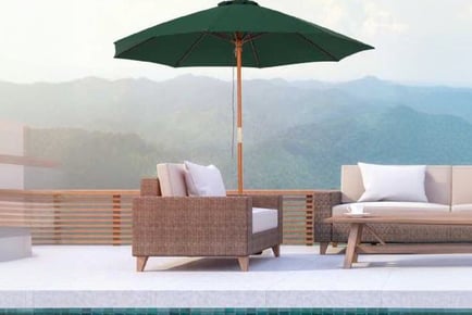 Outsunny Wooden Parasol Patio Umbrella