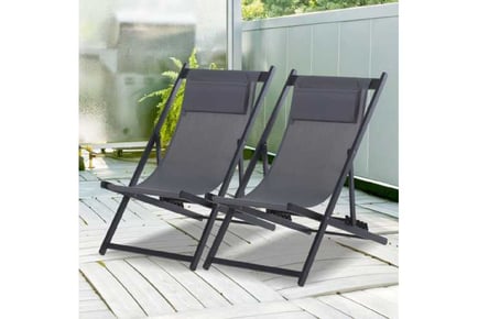 Outsunny 2 Set Folding Deck Chairs