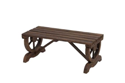 Outsunny Rustic Wooden Bench Wheel
