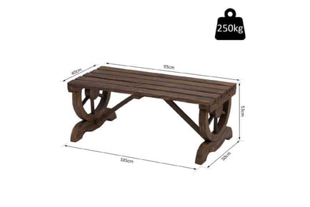 Outsunny Rustic Wooden Bench Wheel