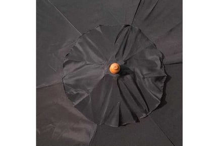 2.4m Wooden Black Parasol Pulley System