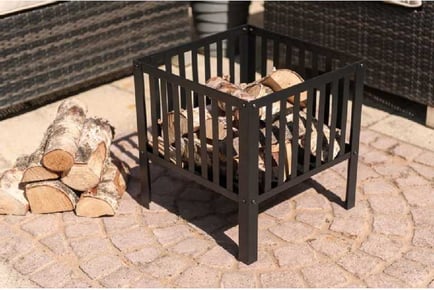 40cm Black Square Fire Pit Log Burner