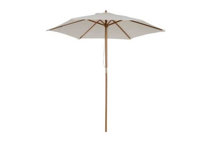 2.4m Cream Wooden Parasol Pully System