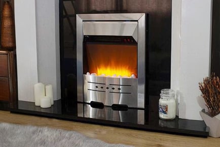 Electric Fireplace Flame Effect Silver
