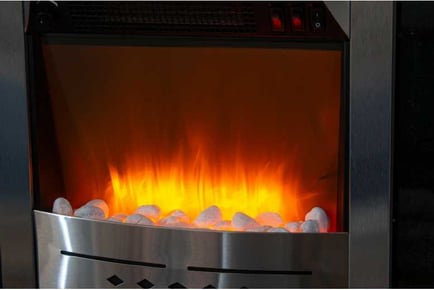 Electric Fireplace Flame Effect Silver