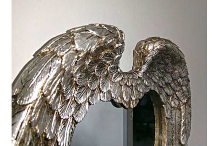Angel Wing Shaped Silver Wall Mirror