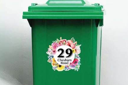 Personalised Colour Floral Bin Stickers