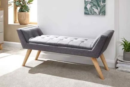 Milan Upholstered Hopsack Bench - Dark Grey or Grey