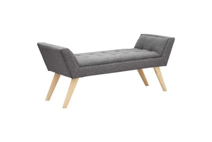 Milan Upholstered Hopsack Bench - Dark Grey or Grey