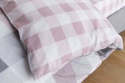 Summer Gingham Duvet Cover Set - 2 Colours & 3 Sizes