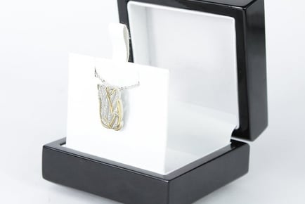 Natural Diamond Acacia Leaf Pendant Necklace