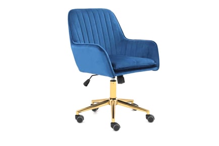 Velvet Upholstered Swivel Office Chair - 5 Colours!