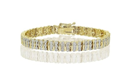 Natural Diamond Sara Bracelet in Yellow Gold Finish