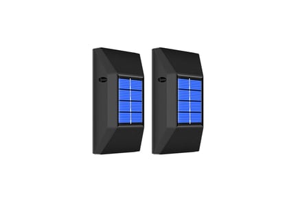 LED Outdoor Solar Powered Wall Lamps - Two or Four Piece Set!