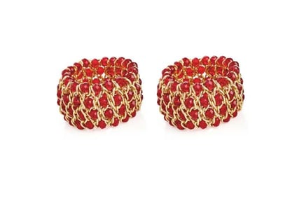 Gold Colour Red Crystal Bracelet