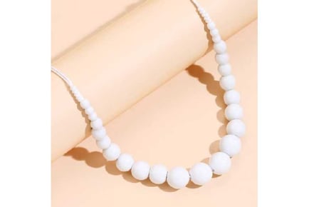 White Gemstone Quartzite Jade Necklace