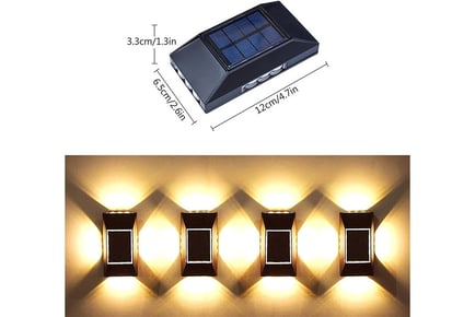 4-Sided Luminous Solar LED Wall Mounted Light - 1, 2 or 4!
