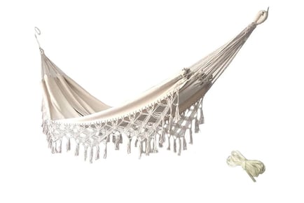 Bohemian Style Hammock - Black or White!