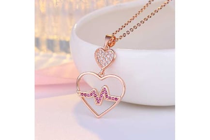 Crystal Filled Heartbeat Pendant Crystal