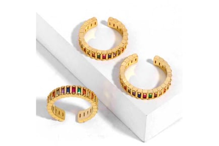 Multi-Colour Adjustable Ring Gold-Tone