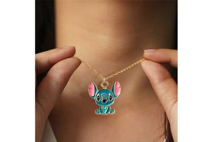 Lilo & Stitch Enamel Gold Tone Necklace