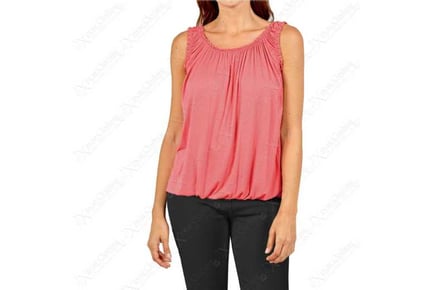 JERSEY RUCHED NECK BUBBLE VEST TOP