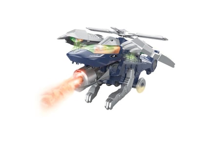 Transforming Fire Breathing Helicopter Dinosaur Toy - 3 Colours!