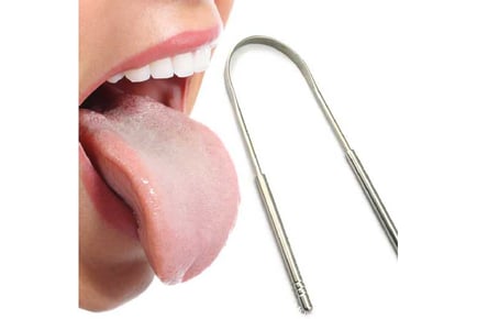 1, 2 or 3 Metallic Tongue Scrapers for Clean Fresh Breath