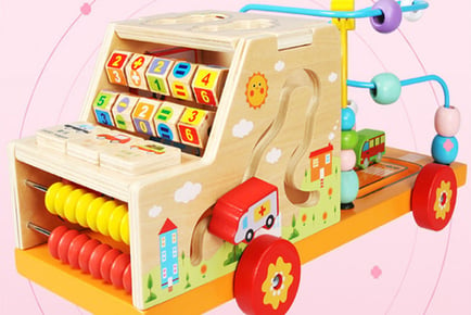 Kids 5-in-1 Wooden Activity Play Car Center