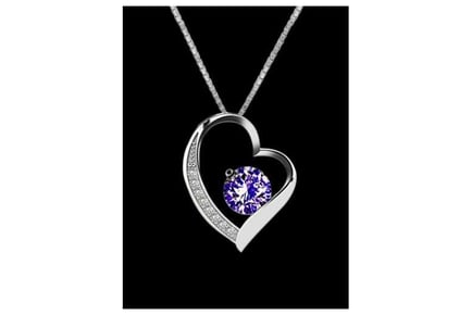 Amethyst Heart Pendant w/ Chain Necklace