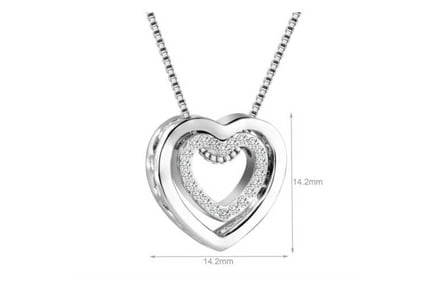 Double Heart Pendant Necklace