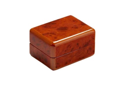 Real Wood Walnut Double Wedding Ring Box