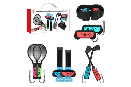 Nintendo Switch-Compatible Sports Accessories Bundle - 10 Pieces