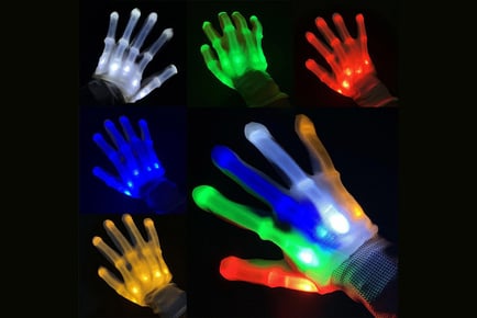 Halloween LED Flashing Skeleton Gloves